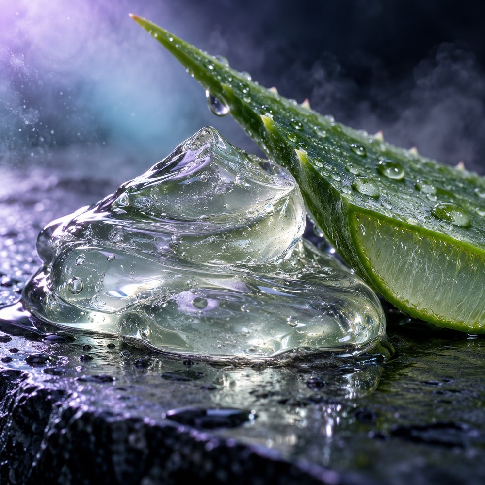 Particolare editoriale dell'Aloe vera, ingrediente della formula